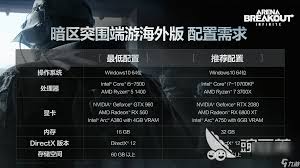 暗区突围无限推荐配置要求是什么